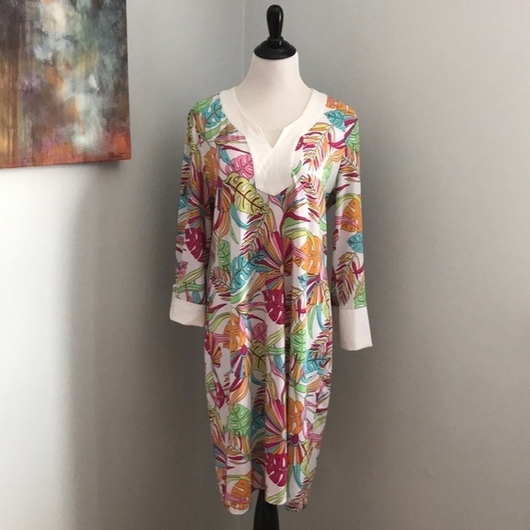 Tropical Banana Leaf Print Shift Dress - Picture 3 of 9